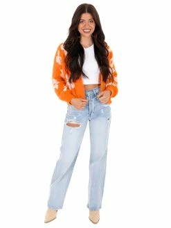 Crescent Apparel Score One More Fuzzy Daisy Cardigan