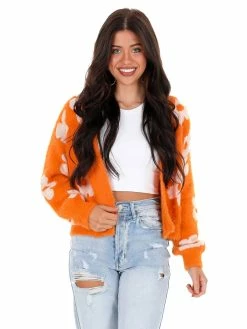 Crescent Apparel Score One More Fuzzy Daisy Cardigan