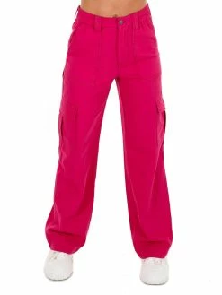Crescent Bottoms Step Right Up Fuchsia Cargo Pants