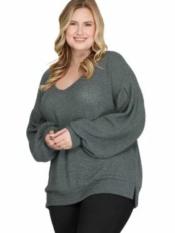 Apparel-Curvy Girl Curvy Move Along Thermal Knit Top