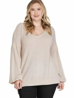 Apparel-Curvy Girl Curvy Move Along Thermal Knit Top
