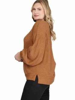 Apparel-Curvy Girl Curvy Move Along Thermal Knit Top