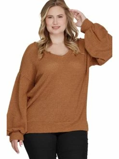 Apparel-Curvy Girl Curvy Move Along Thermal Knit Top