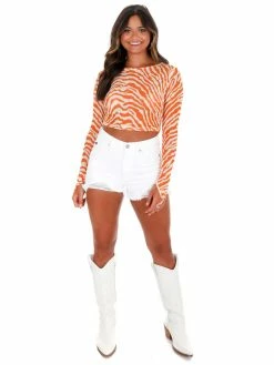 Pretty Garbage Strong Side Print Crop Top