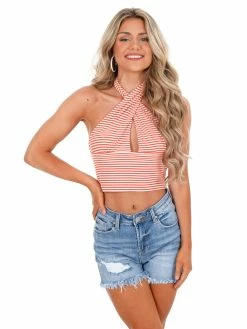 Outlet 🥰 Pretty Garbage Apparel Scrimmage Striped Halter Top 😉 9 Pretty Garbage Apparel Scrimmage Striped Halter Top