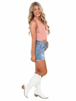 Outlet 🥰 Pretty Garbage Apparel Scrimmage Striped Halter Top 😉 12 Pretty Garbage Apparel Scrimmage Striped Halter Top