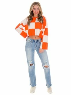 Crescent Hold Me Closer Checkered Top Tops