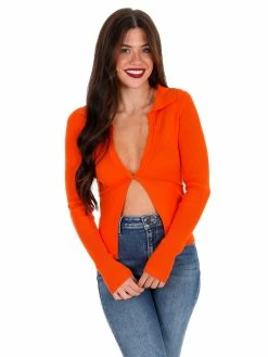 Promo ๐งจ Papermoon About Love Front Twist Ribbed Top ๐ 11 Papermoon About Love Front Twist Ribbed Top