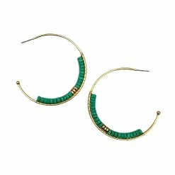 Jewelry Earrings Girl On The Go Open Hoop Stone Disc