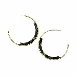 Jewelry Earrings Girl On The Go Open Hoop Stone Disc