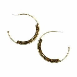 Jewelry Earrings Girl On The Go Open Hoop Stone Disc