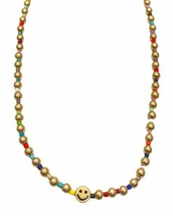Jewelry Let's Party Multi Color Beaded Smiley Necklace Sale