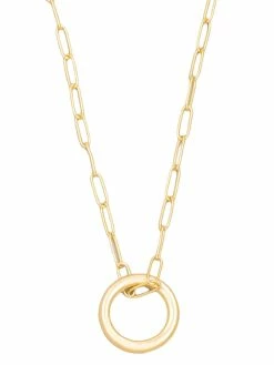 Jewelry Round Circle Cutout Pendant Necklace