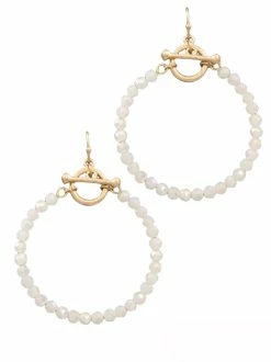 Jewelry Bead Circle Toggle Earrings