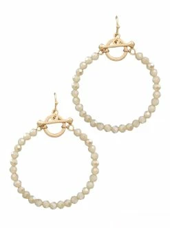 Jewelry Bead Circle Toggle Earrings