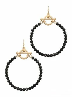 Jewelry Bead Circle Toggle Earrings