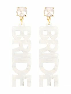 Jewelry Bride Acrylic Word Earrings