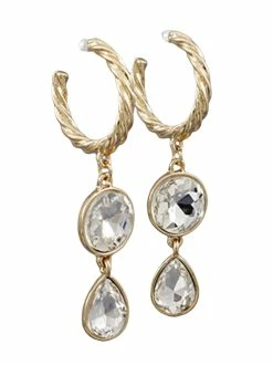 Jewelry Circle & Teardrop Crystal Earrings