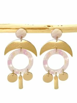 Jewelry Mixed Metal Resin Geo Earring