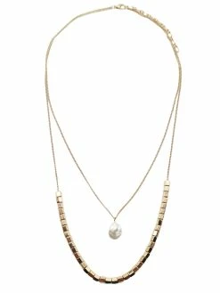 Jewelry Necklaces Layered Pearl & Metal Necklace