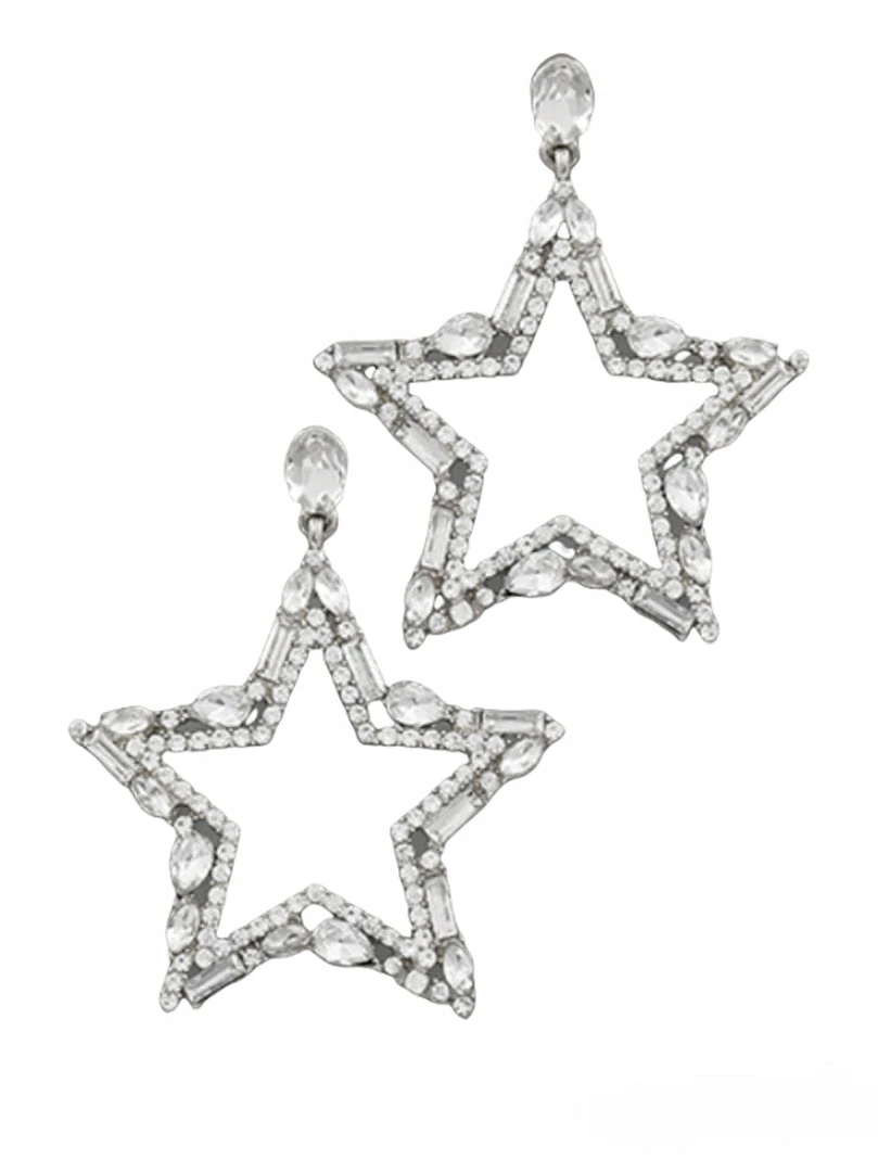 Coupon ❤️ Jewelry Crystal & Baguette Star Earrings 👍 1 Jewelry Crystal & Baguette Star Earrings