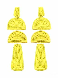 Golden Stella Seed Beads Mushroom Shape Earrings