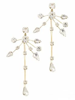 Golden Stella Multi Crystal & Line Earrings