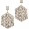 Golden Stella Hexagon Crystal Fringe Earrings