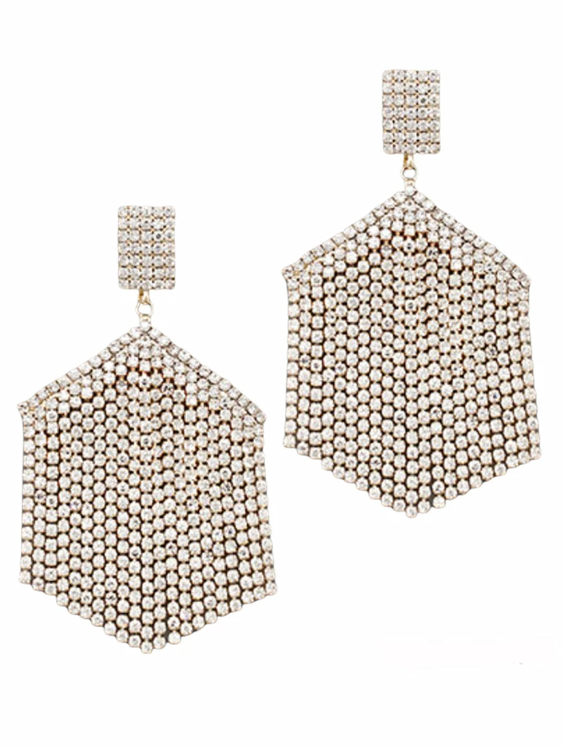 Best reviews of 🎁 Golden Stella Hexagon Crystal Fringe Earrings ⭐ 1 Golden Stella Hexagon Crystal Fringe Earrings