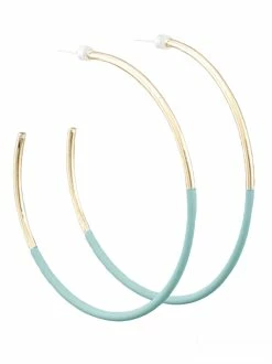 Golden Stella Earrings Half Color Coated Hoops