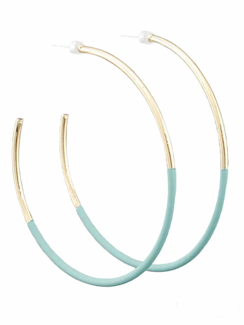 New 🔥 Golden Stella Earrings Half Color 🧥 Coated Hoops 🔥 2 Golden Stella Earrings Half Color Coated Hoops
