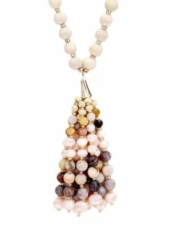 Jewelry Necklaces Shades Of You Long Natural Stone Tassel Necklace