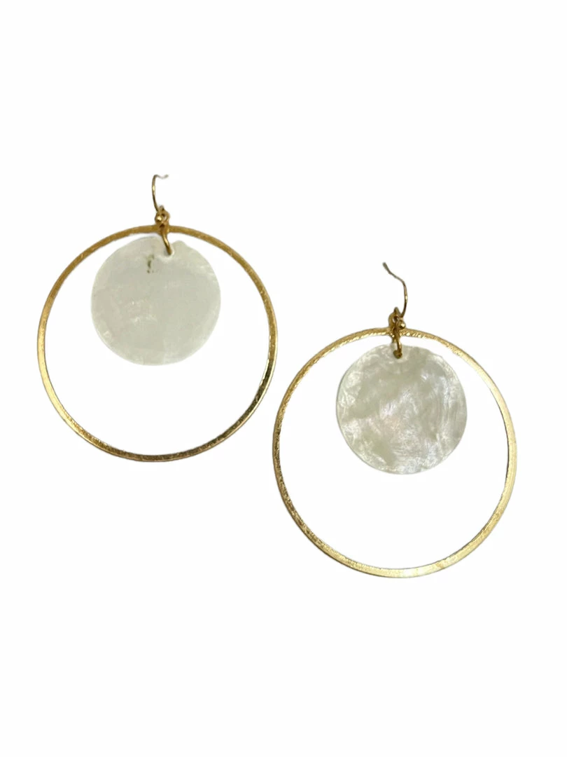 Discount ๐ Joyful Jewelry Circle Dangle Hoop Shell Earrings ๐ 1 Joyful Jewelry Circle Dangle Hoop Shell Earrings