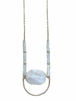 Joyful Jewelry Half Circle Natural Stone Necklace
