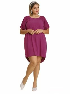 Apparel-Curvy Girl Curvy Love You More Linen Dress
