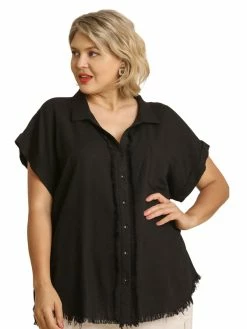 Best Sale 🎉 Apparel-Curvy Girl Curvy Be Your Best Self Linen Button Down Top 🥰 7 Apparel-Curvy Girl Curvy Be Your Best Self Linen Button Down Top