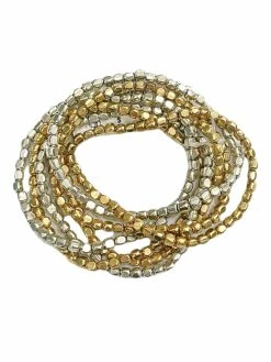 Jewelry 7 Row Stretch Metal Bracelets