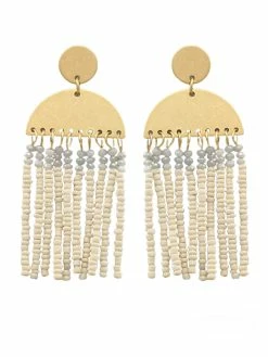 Buy ๐ Golden Stella Wedge & Bead Tassel Earrings ๐ 10 Golden Stella Wedge & Bead Tassel Earrings