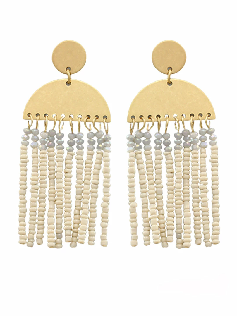 Buy ๐ Golden Stella Wedge & Bead Tassel Earrings ๐ 5 Golden Stella Wedge & Bead Tassel Earrings
