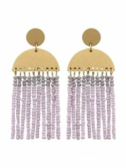 Golden Stella Wedge & Bead Tassel Earrings