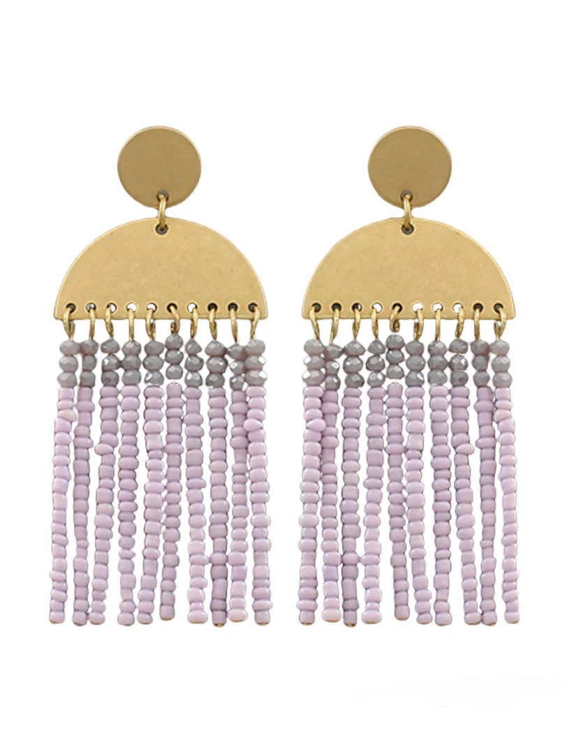 Buy ๐ Golden Stella Wedge & Bead Tassel Earrings ๐ 2 Golden Stella Wedge & Bead Tassel Earrings