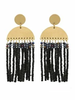 Buy ๐ Golden Stella Wedge & Bead Tassel Earrings ๐ 11 Golden Stella Wedge & Bead Tassel Earrings