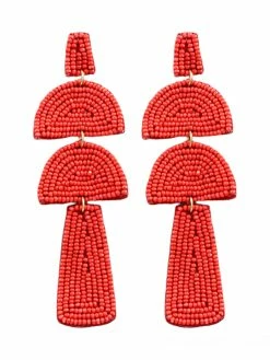 Golden Stella Seed Beads Mushroom Shape Earrings