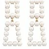 Golden Stella 2 Square Pearl Linked Earrings