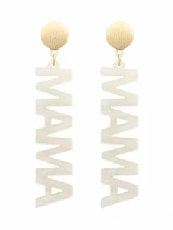 Golden Stella MAMA Acetate Letter Earrings