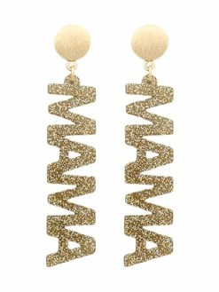 Golden Stella MAMA Acetate Letter Earrings