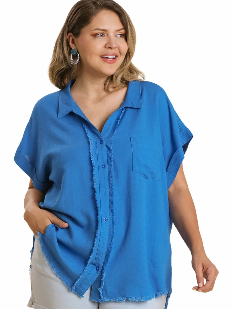 Best Sale 🎉 Apparel-Curvy Girl Curvy Be Your Best Self Linen Button Down Top 🥰 1 Apparel-Curvy Girl Curvy Be Your Best Self Linen Button Down Top