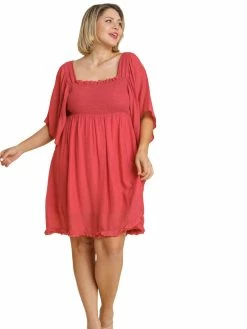 Apparel-Curvy Girl Curvy In Love Again Square Neck Dress