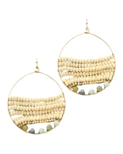 Jewelry Beaded Round Earrings