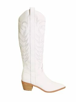 MiiM Inlay White High Western Boots Footwear